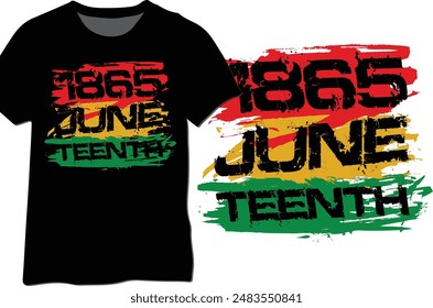 1865 JUNETEENTH vector design, Juneteenth grunge brush typography design