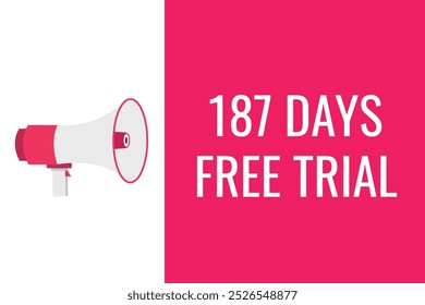 187 day free trial banner design. 187 days free banner background
