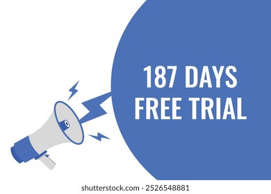 187 day free trial banner design. 187 days free banner background
