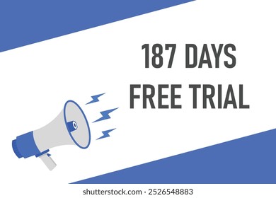 187 day free trial banner design. 187 days free banner background
