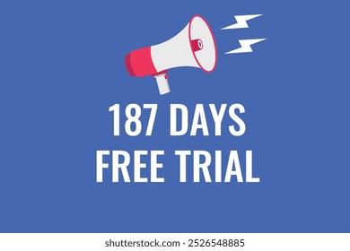 187 day free trial banner design. 187 days free banner background
