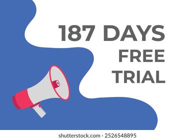 187 day free trial banner design. 187 days free banner background
