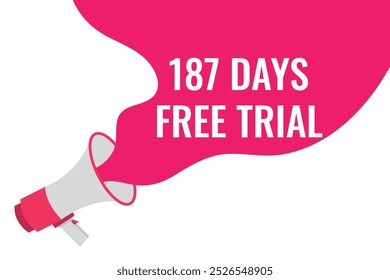 187 day free trial banner design. 187 days free banner background
