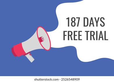 187 day free trial banner design. 187 days free banner background
