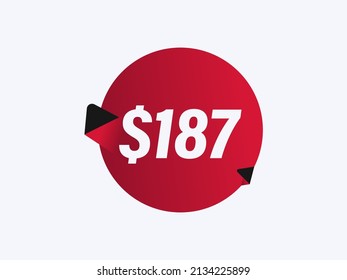 $187 USD sticker vector illustration
