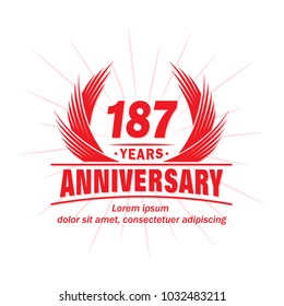 187 years vector and illustration template.