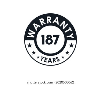 187 years warranty logo isolated on white background