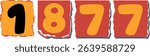 1877 Retro torn paper number Design art