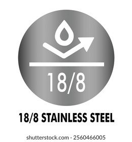 18-8 Stainless Steel Vector Logo Illustration.