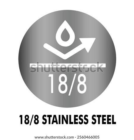 18-8 Stainless Steel Vector Logo Illustration.