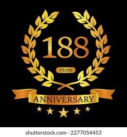 188 th Anniversary logo template illustration. suitable for you