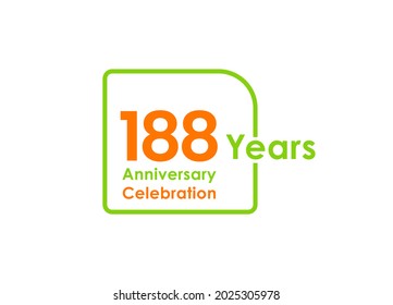 188 years anniversary celebration Vector Template Design Illustration