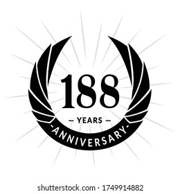 188 years anniversary. Elegant anniversary design. 188th years logo. Vector and illustrations.