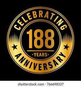 188 years anniversary logo template. Vector and illustration.