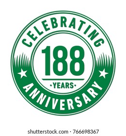188 years anniversary logo template. Vector and illustration.