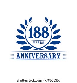 188 years anniversary logo template.