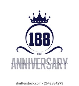 188 anos modelo de design de logotipo. Vetor e ilustração do 188º aniversário.