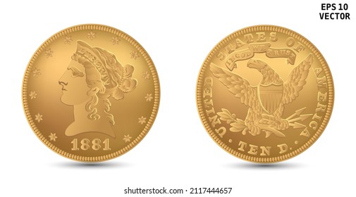 1881 gold piece. 1881 Year Eagle $10 US Gold Coins