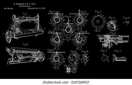 1885 Sewing Machine Patent Art