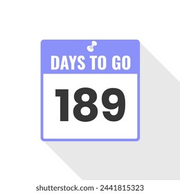 189 Days Left Countdown sales icon. 189 days left to go Promotional banner