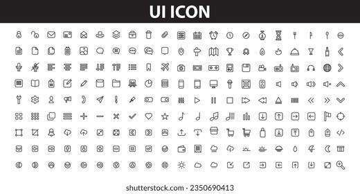 189 Essential Icons Set in Filled Style. The set consists of essential and commonly-used icons that every UI designer needs, a single style of business, finance, UX UI