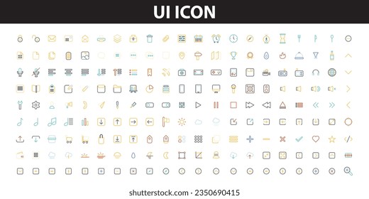 189 Essential Icons Set in Filled Style. The set consists of essential and commonly-used icons that every UI designer needs, a single style of business, finance, UX UI