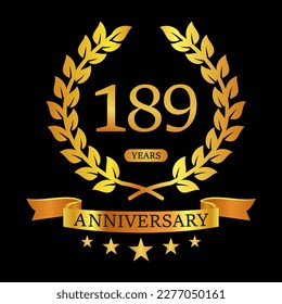 189 th Anniversary logo template illustration. suitable for you