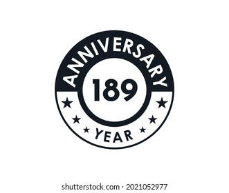 189 years anniversary badge vector design