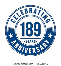 189 years anniversary logo template. Vector and illustration.