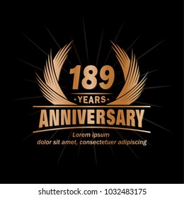 189 years vector and illustration template.