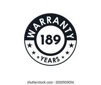 189 years warranty logo isolated on white background