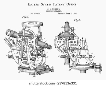 Patente de tránsito de ingeniero de época