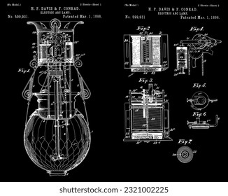 1898 Electric arc lamp patent art