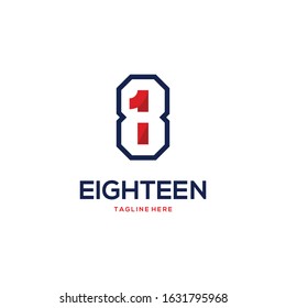 18/Eighteen Numeric Abstract Creative Modern Business Logo