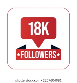 Vektorgrafik von 18K-Followers, Design-Vorlage