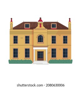 18th 19th century old town fashion composition with isolated icon of vintage building vector illustration svg