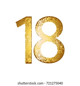 18th anniversary. 18 years. Number eighteen. Birthday. The age of majority
