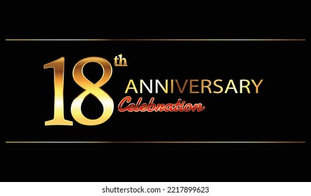 18th anniversary celebration. 18 year anniversary celebration. Golden anniversay celebration Background. Banner anniversary celebration	