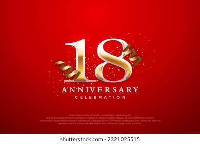 18th anniversary celebration, vector premium elegant and luxurious design. Premium vector background for greeting and celebration.