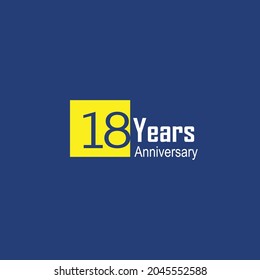 18th anniversary event party. Vector illustration. numbers template for Celebrating.