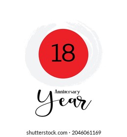 18th anniversary event party. Vector illustration. numbers template for Celebrating.