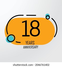 18th anniversary event party. Vector illustration. numbers template for Celebrating.