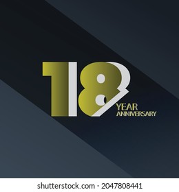 18th anniversary event party. Vector illustration. numbers template for Celebrating.