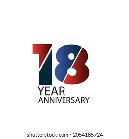 18th anniversary event party. Vector illustration. numbers template for Celebrating.