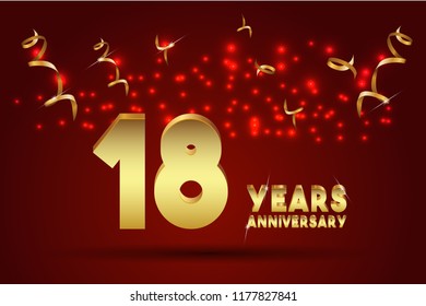 18th Anniversary Gold Numbers Background Anniversary Stock Vector ...