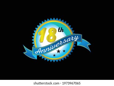 18th anniversary logo design vector template