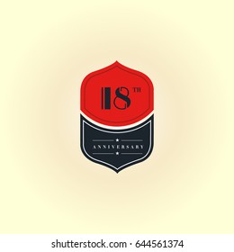 18th Anniversary logo design vector template