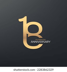 18th Anniversary logotype design. modern Celebrate Anniversary Logo