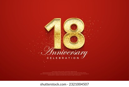 18th anniversary number, for a birthday celebration. premium vector backgrounds. Premium vector background for greeting and celebration.