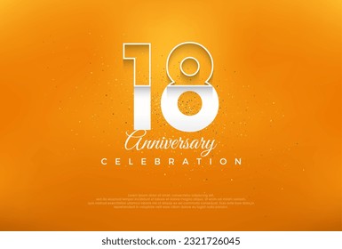 18th anniversary number with modern thin white numerals. premium vector design. Premium vector for poster, banner, celebration greeting.